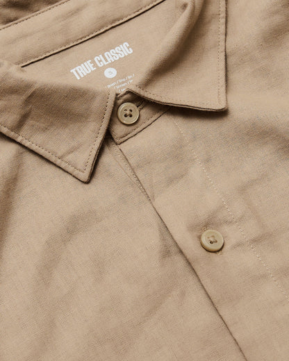 Dusty Taupe Long Sleeve Linen Shirt