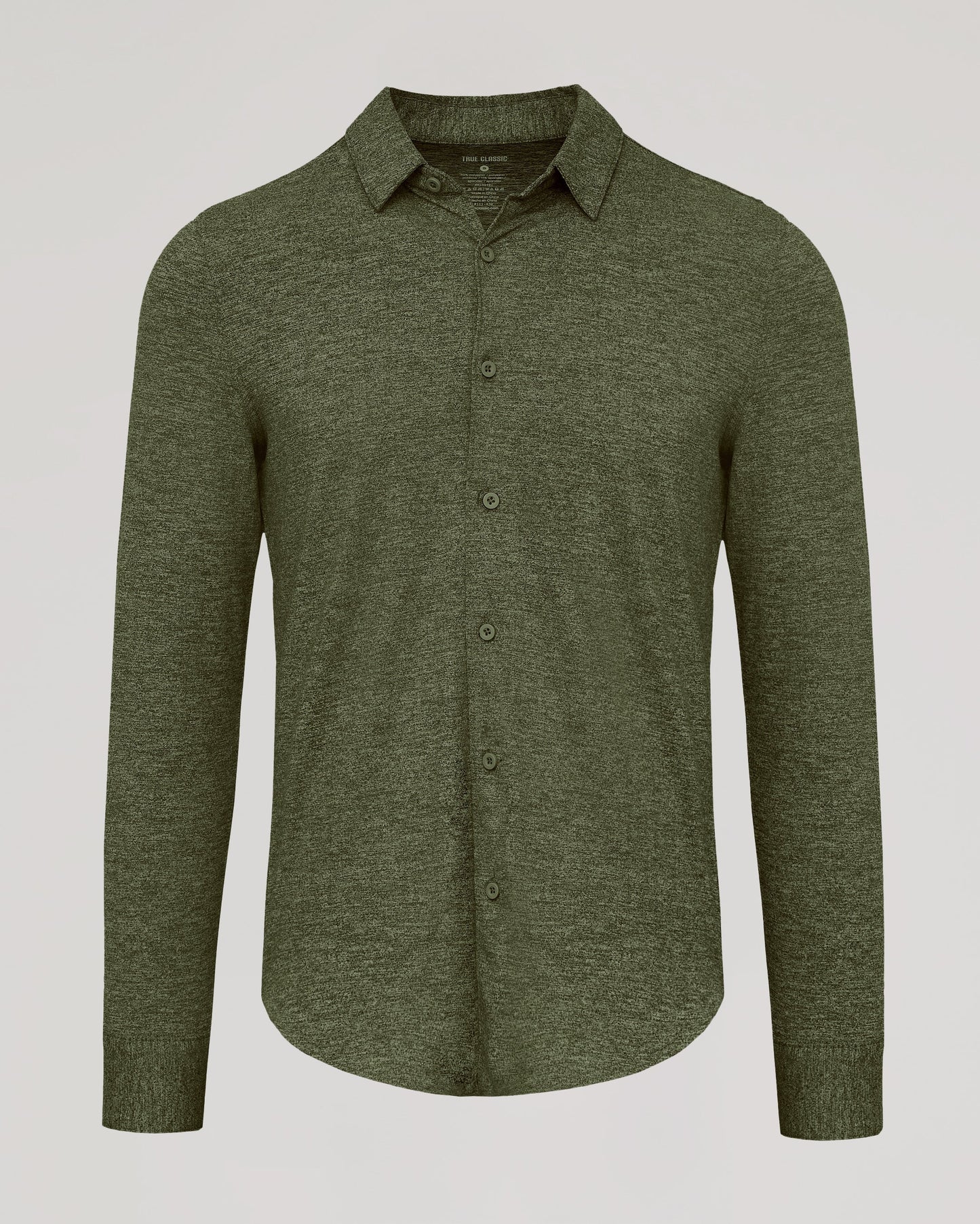 Dark Heather Military Green Long Sleeve Do-It-All Comfort Shirt