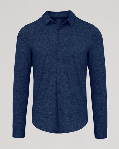 Dark Heather Navy Long Sleeve Do-It-All Comfort Shirt