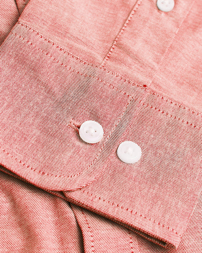 Peach Stretch Oxford Long Sleeve Shirt