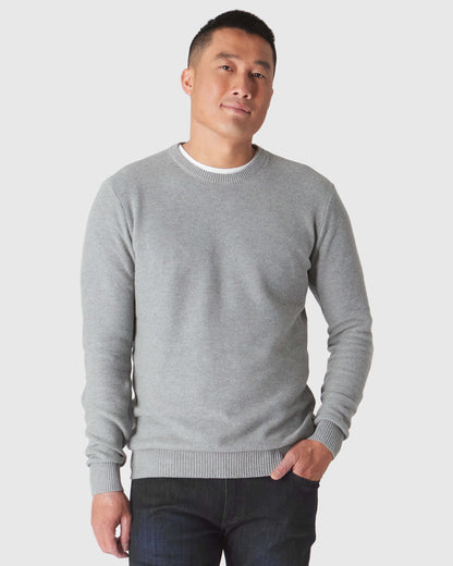 Heather Gray Pique Crew Sweater 2-Pack