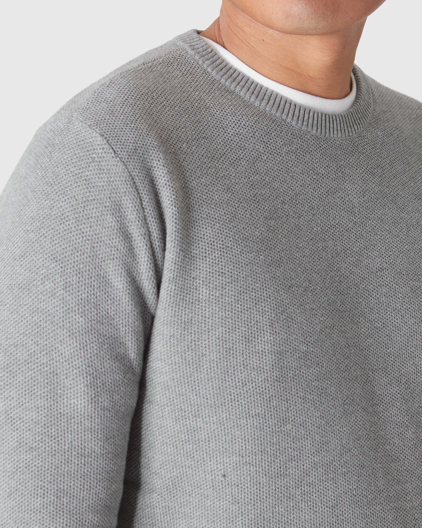 Heather Gray Pique Crew Sweater 2-Pack