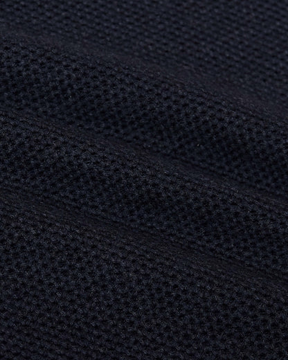 Heather Navy Pique Crew Sweater