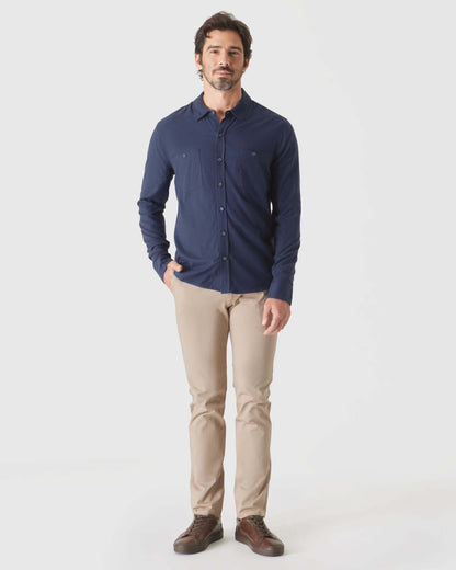 Navy Long Sleeve Lightweight Flannel Shirt