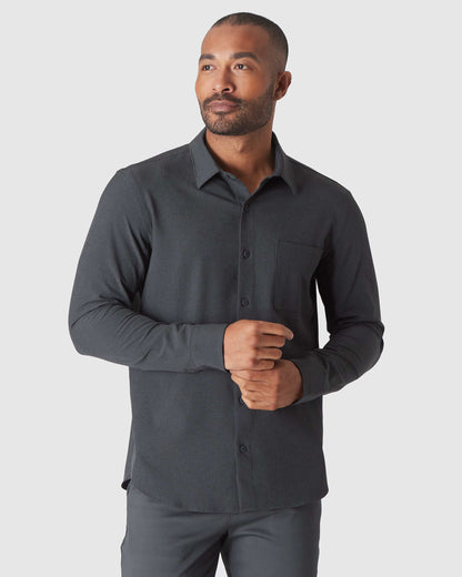 Charcoal & Heather Navy Ripstop Long Sleeve Commuter Shirt 2-Pack
