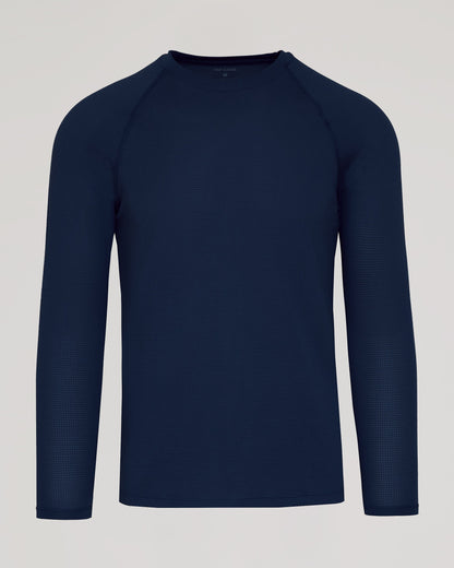 Navy Long Sleeve Active Mesh Crew