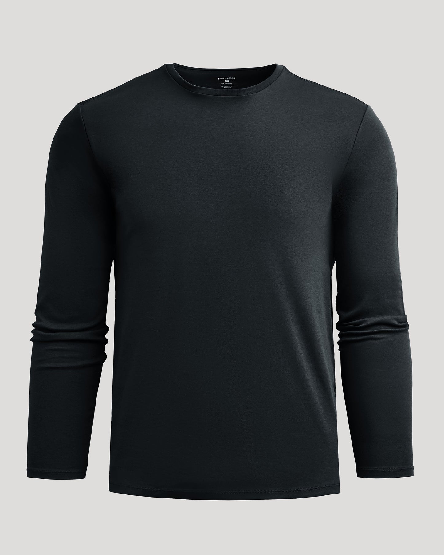 Black Tall Premium Pima Long Sleeve Crew