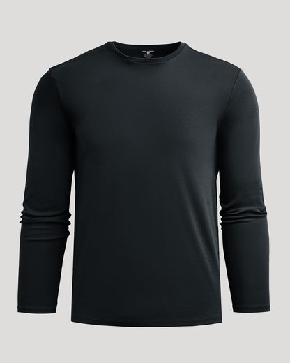 Black Tall Premium Pima Long Sleeve Crew