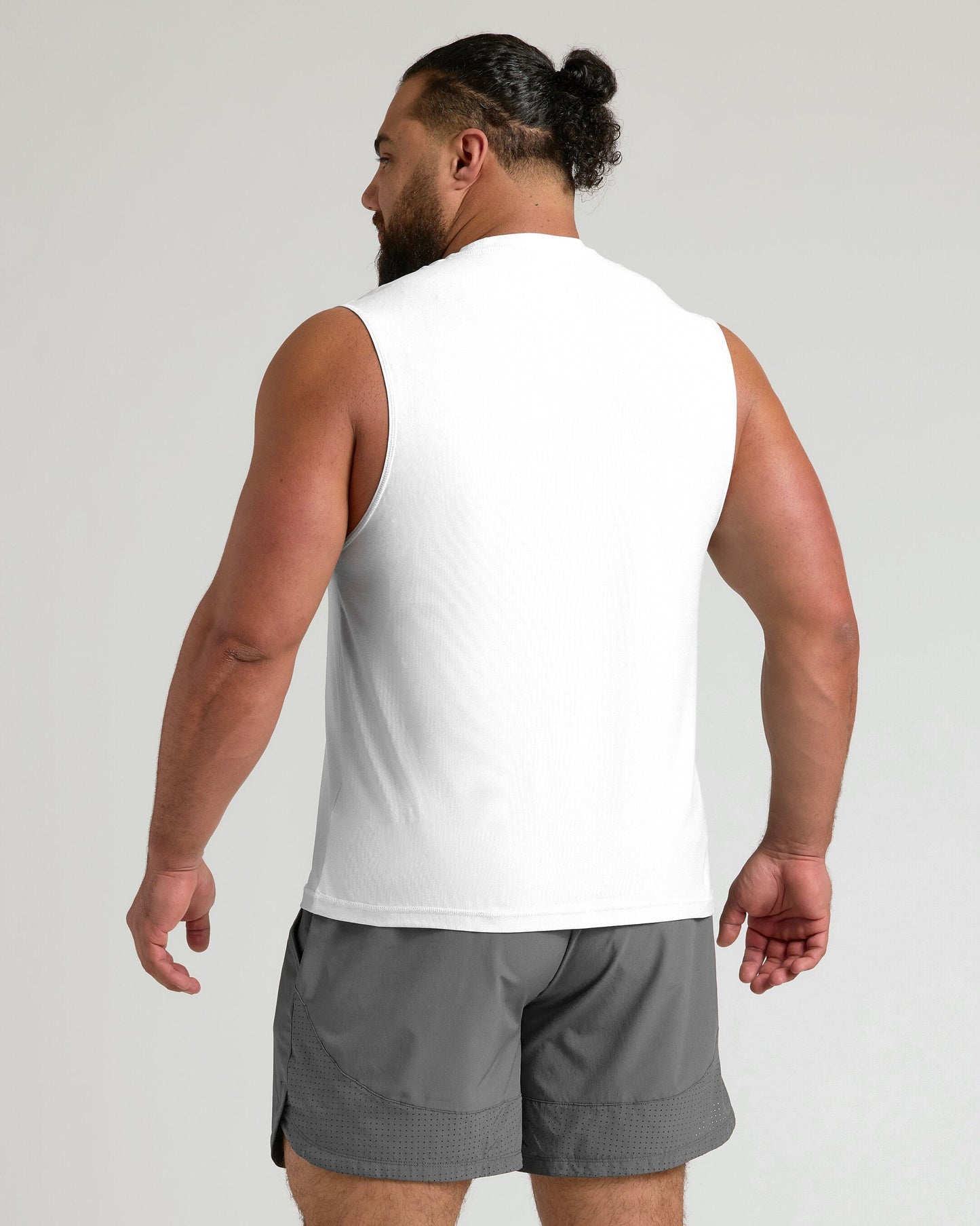 White Sleeveless Active Muscle Tee