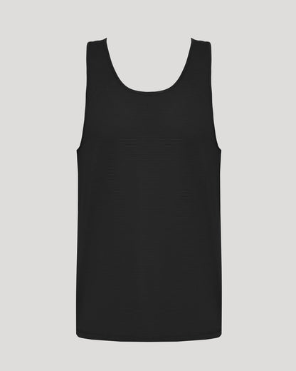 Black Sleeveless Active Mesh Tank