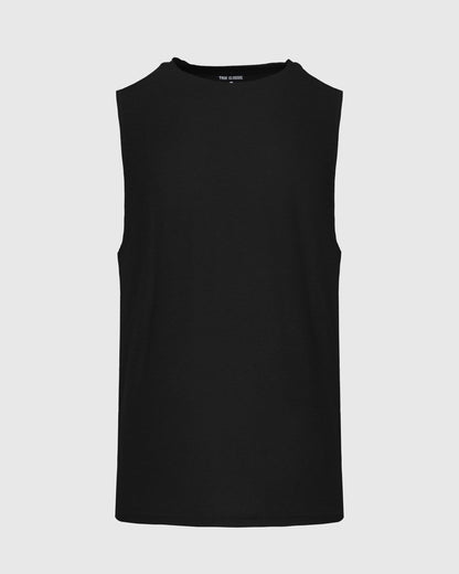 Black Sleeveless Active Muscle Tee