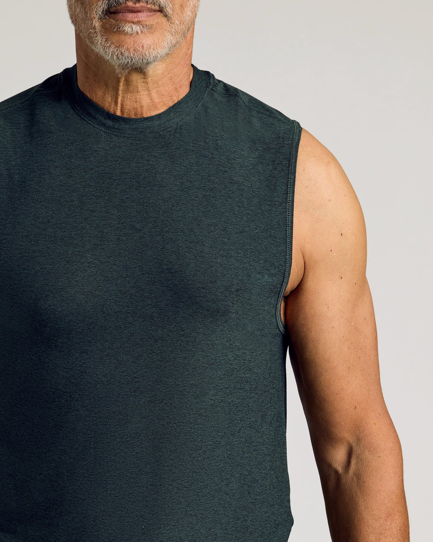 Dark Heather Forest Sleeveless Active Muscle Tee