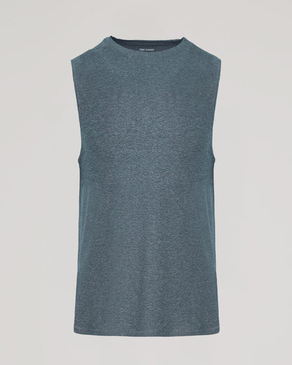 Heather Navy Sleeveless Active Muscle Tee
