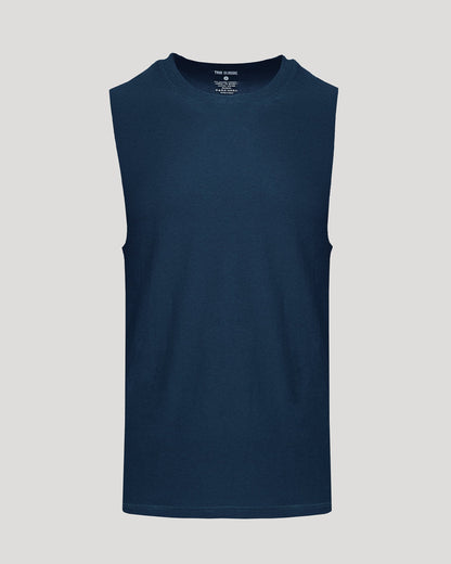 Dark Heather Navy Sleeveless Active Muscle Tee
