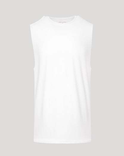 White Sleeveless Active Muscle Tee