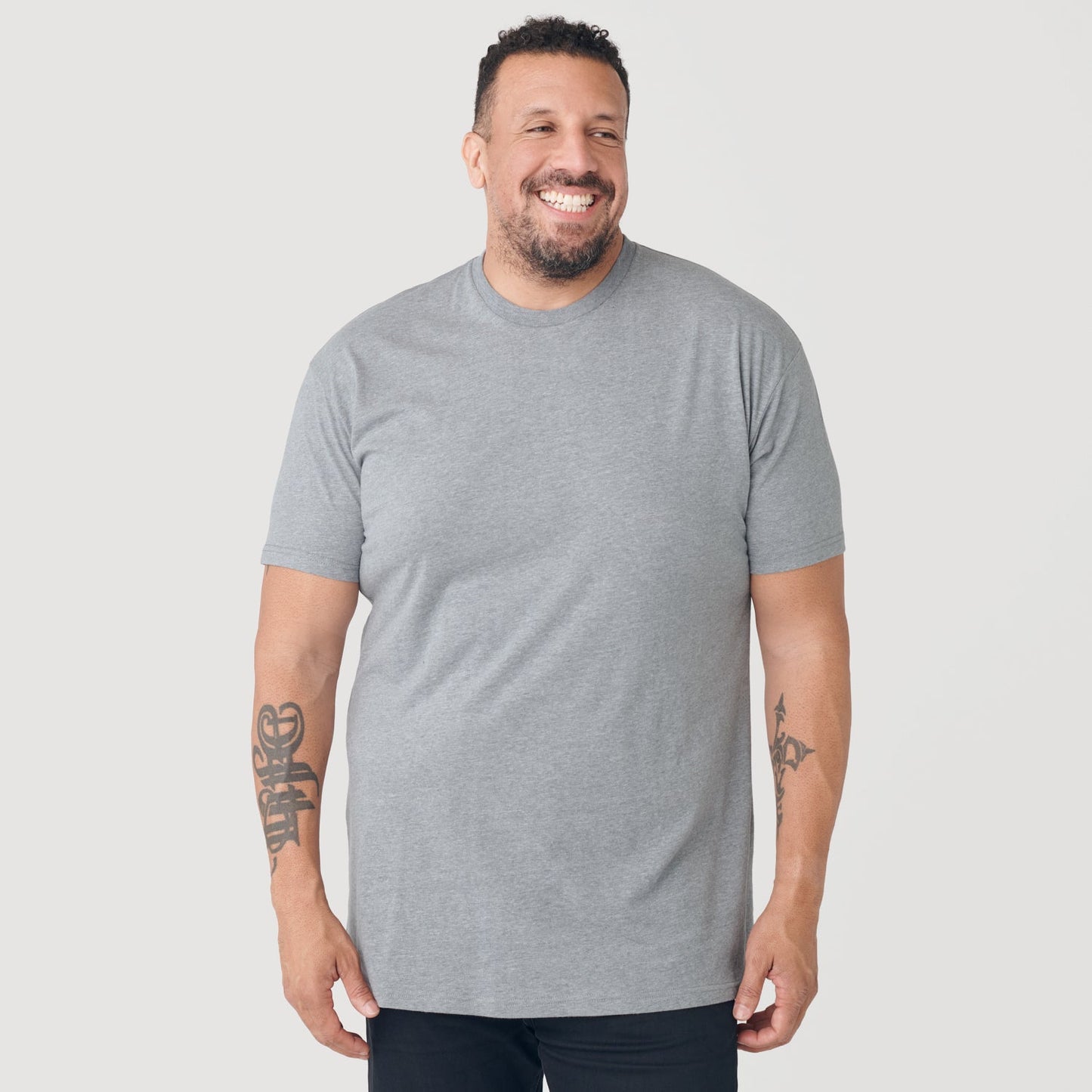 Heather Gray Tall Round Hem Crew Neck T-Shirt