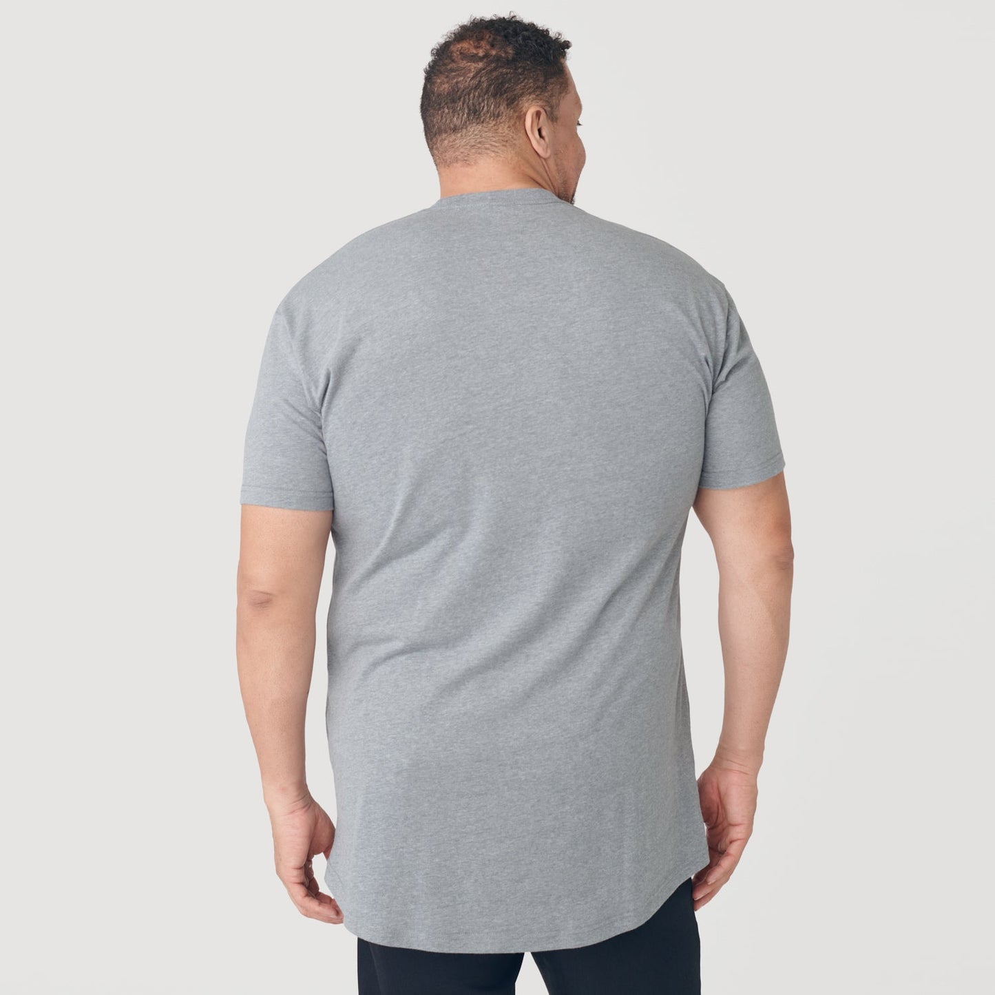 Heather Gray Tall Round Hem Crew Neck T-Shirt