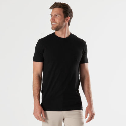 All Black Tall Straight Hem Crew Neck T-Shirt 3-Pack