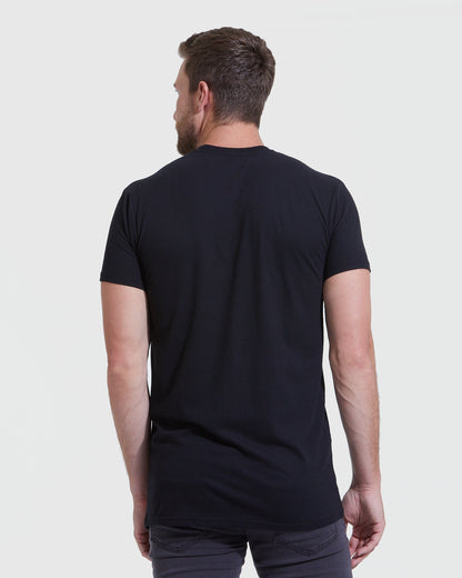 All Black Tall Straight Hem Crew Neck T-Shirt 6-Pack