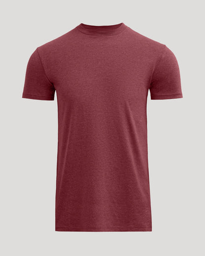 Dark Heather Claret Tall Straight Hem Crew Neck T-Shirt