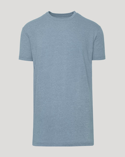 Heather Indigo Tall Straight Hem Crew Neck T-Shirt