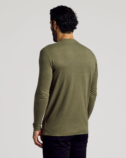 Heather Military Green Tall Long Sleeve T-Shirt