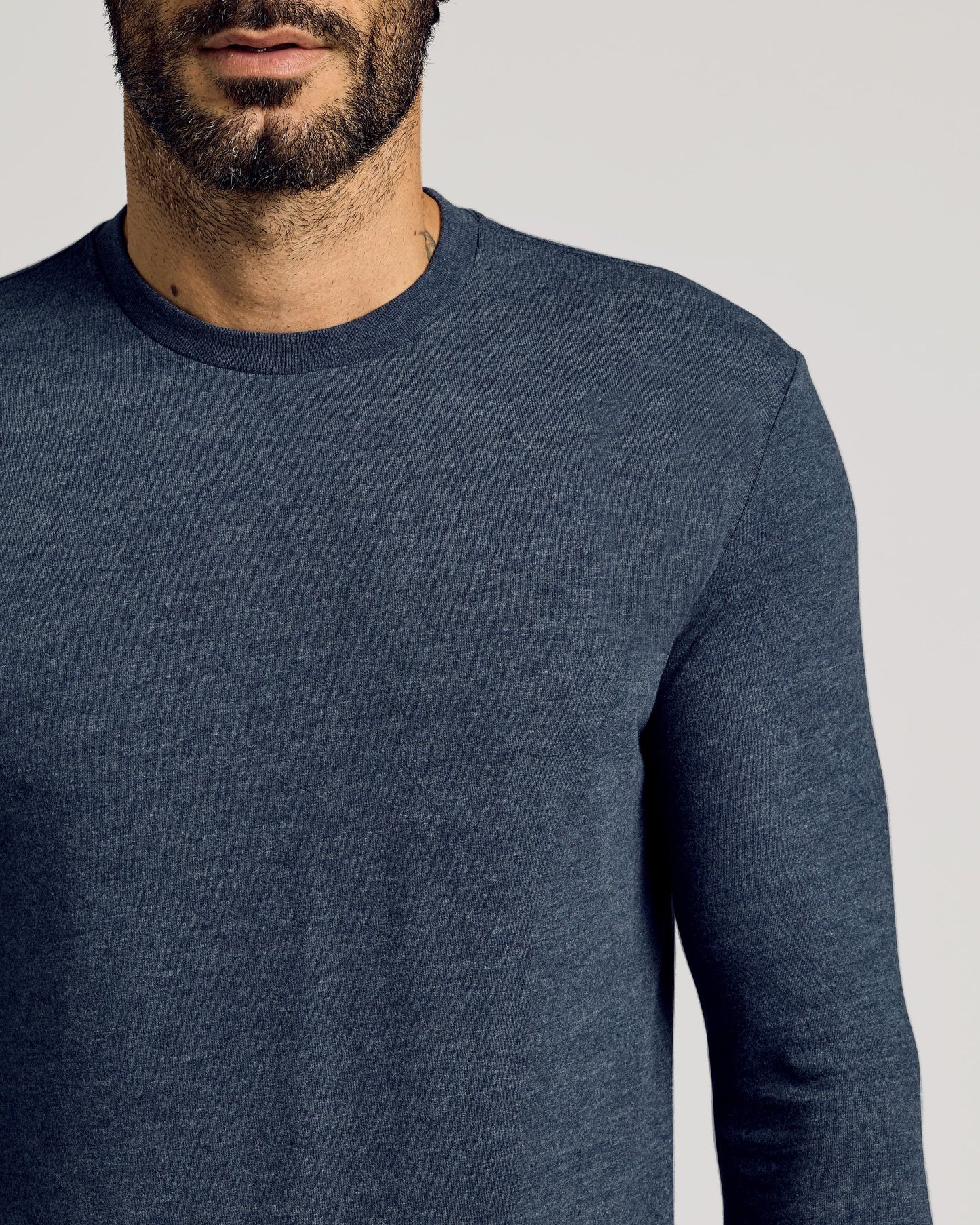 Heather Navy Tall Long Sleeve T-Shirt