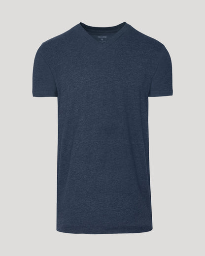 Heather Navy Tall Short Sleeve Classic V-Neck