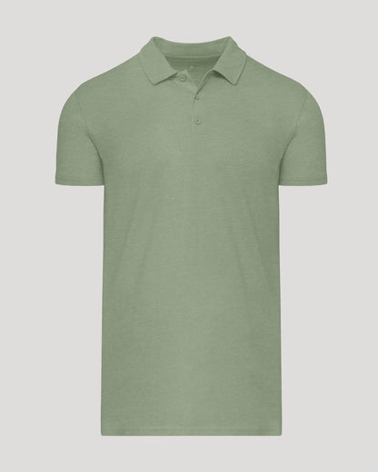 Dark Heather Bay Green Short Sleeve Tall Polo