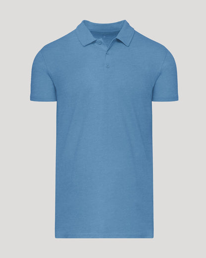 Dark Heather Blue Lake Short Sleeve Tall Polo