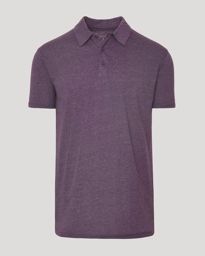 Dark Heather Plum Short Sleeve Tall Polo