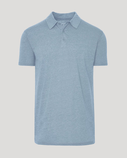 Heather Indigo Short Sleeve Tall Polo