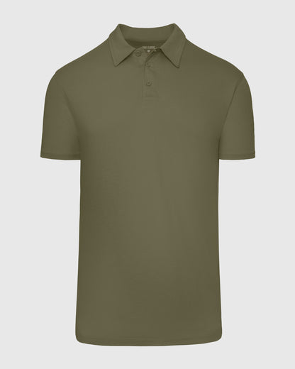 Military Green Short Sleeve Tall Polo