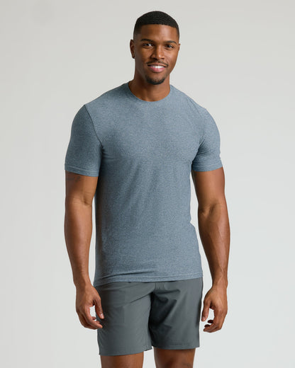 Heather Navy Tall Active Crew Neck 2.0