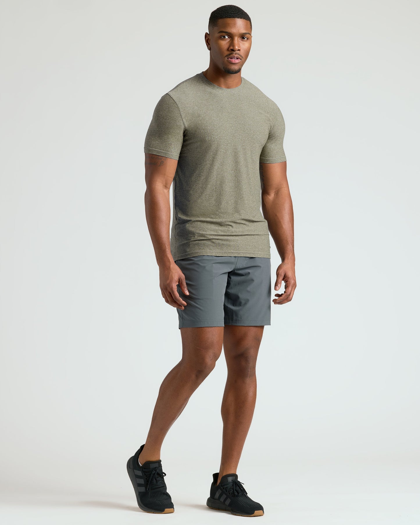 Heather Military Green Tall Active Crew Neck 2.0
