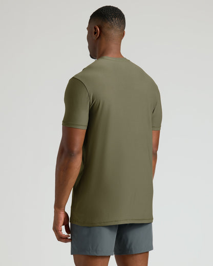 Military Green Tall Active Crew Neck 2.0