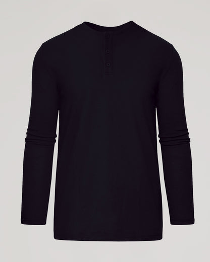 Black Tall Classic Long Sleeve Henley