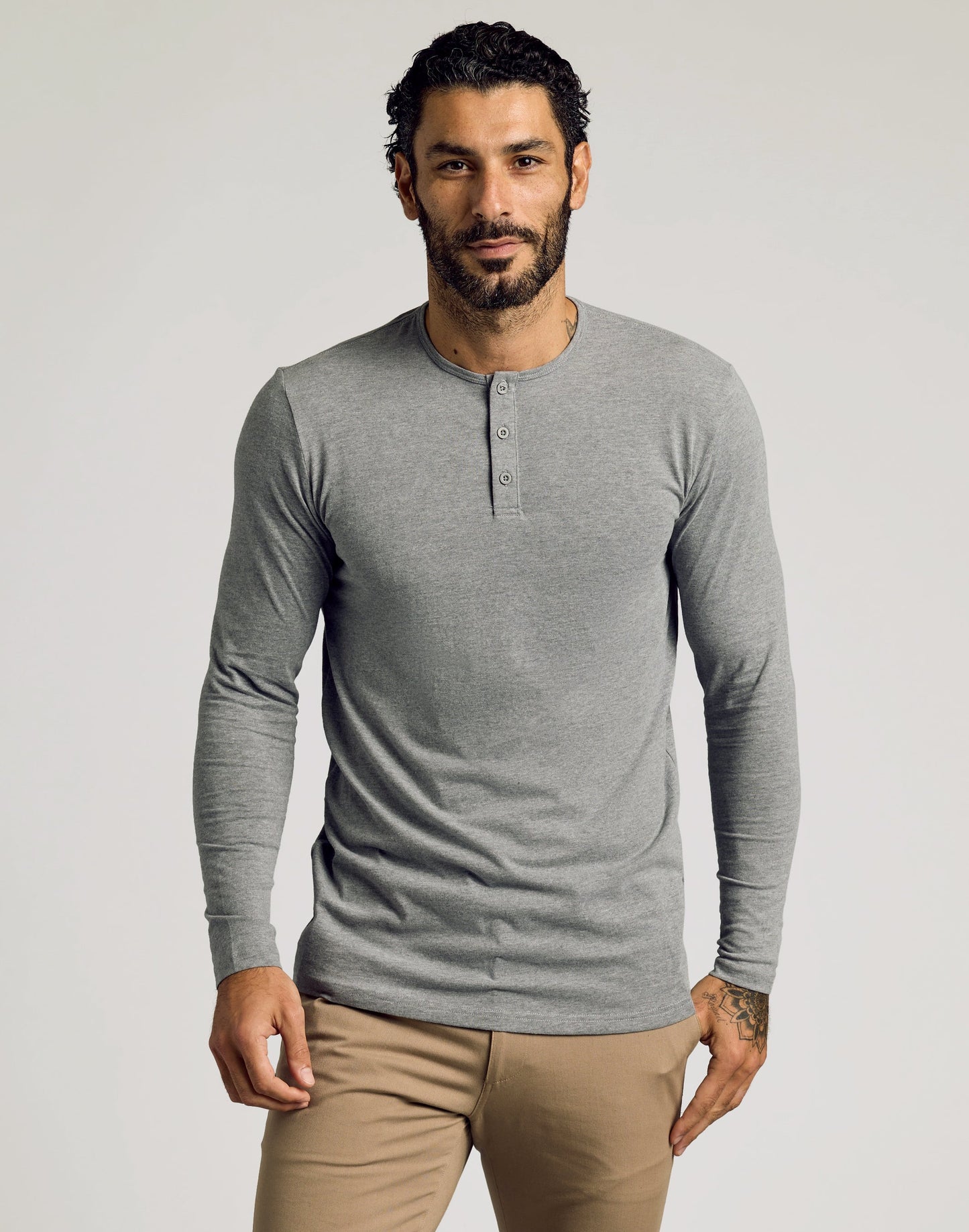 Heather Gray Tall Classic Long Sleeve Henley