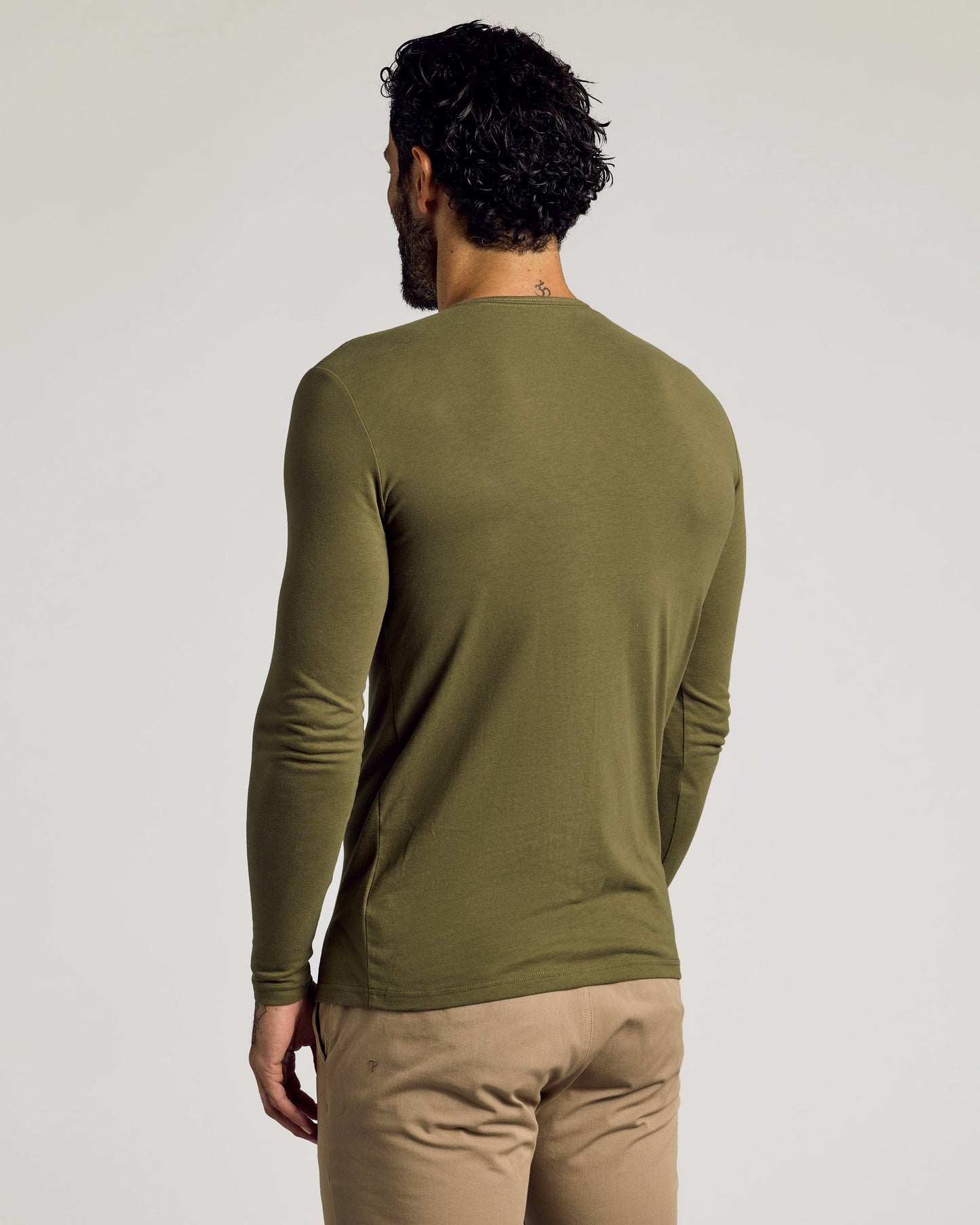 Military Green Tall Classic Long Sleeve Henley