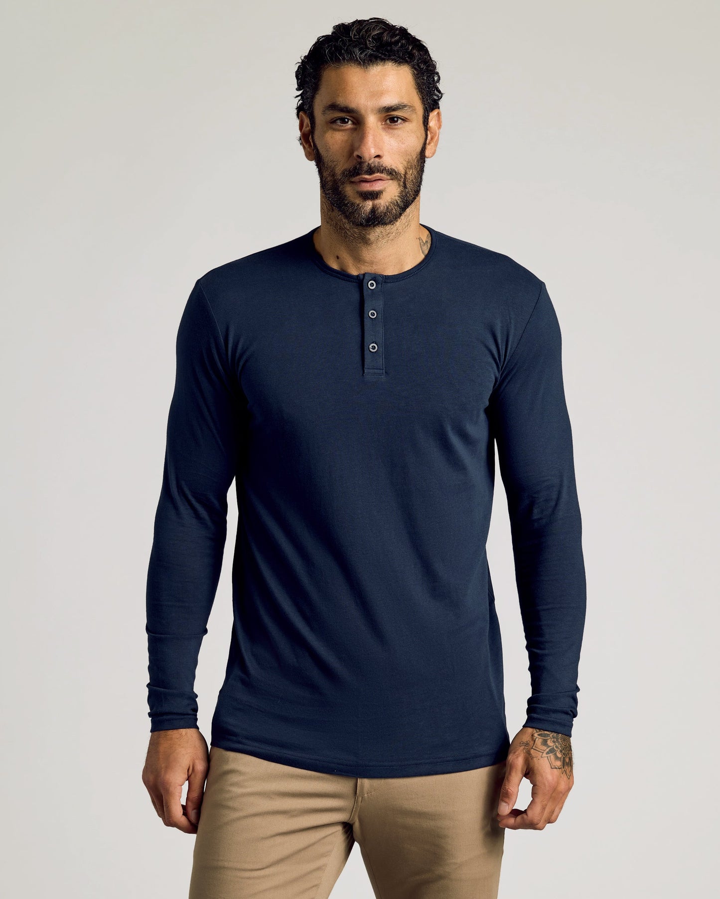 Navy Tall Classic Long Sleeve Henley
