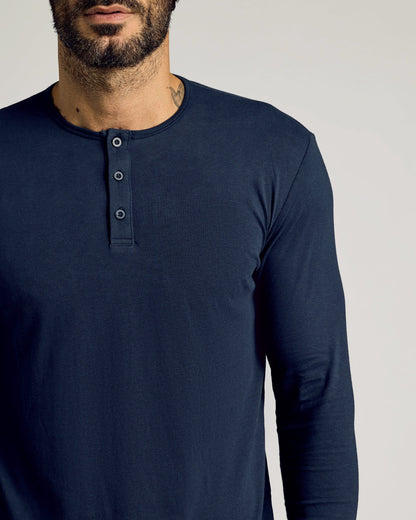 Navy Tall Classic Long Sleeve Henley
