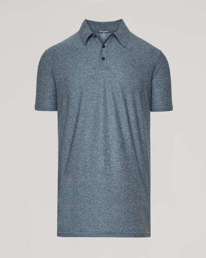Heather Navy Short Sleeve Tall Active Polo