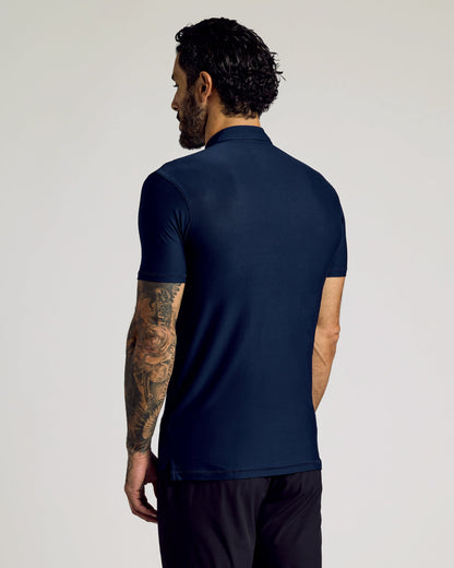 Navy Short Sleeve Tall Active Polo