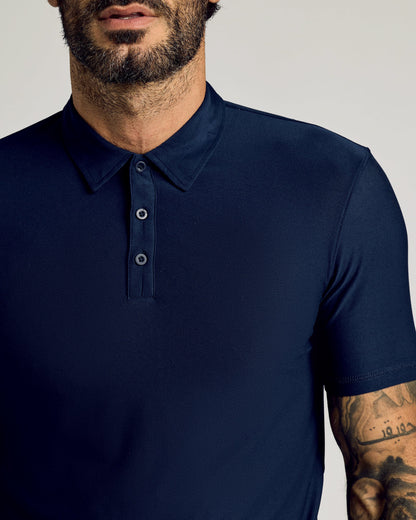Navy Short Sleeve Tall Active Polo