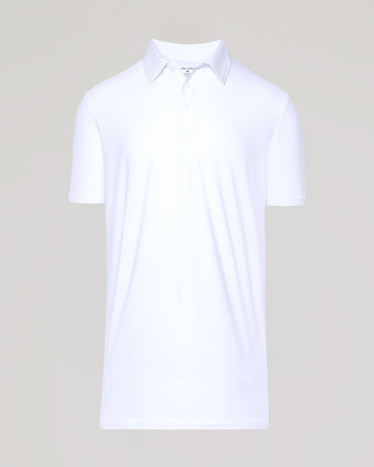White Short Sleeve Tall Active Polo