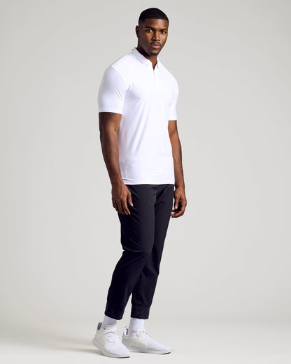 White Short Sleeve Tall Active Polo