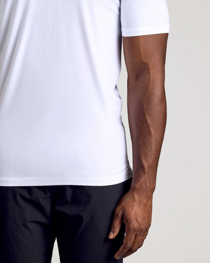 White Short Sleeve Tall Active Polo