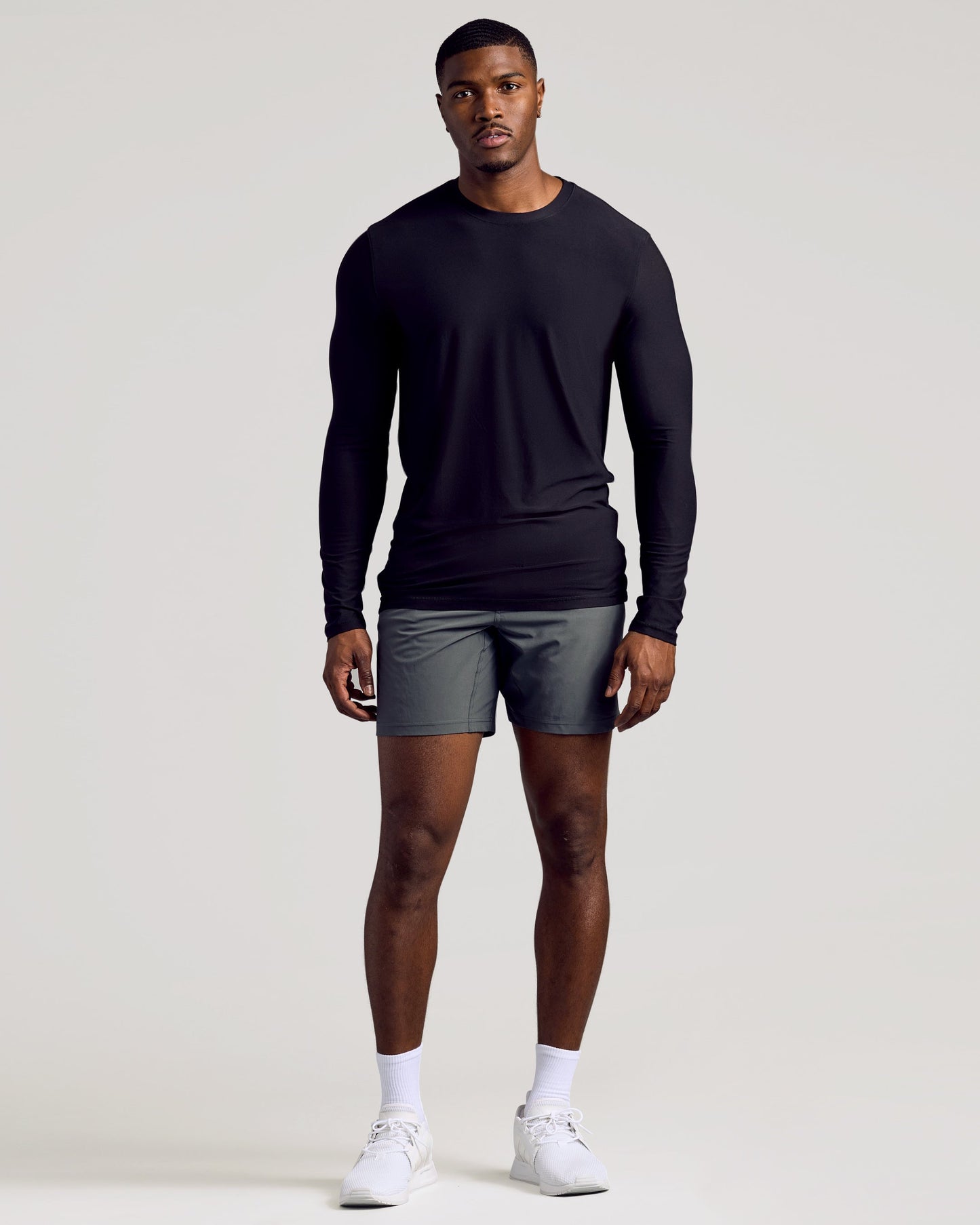 Black Long Sleeve Tall Active Crew