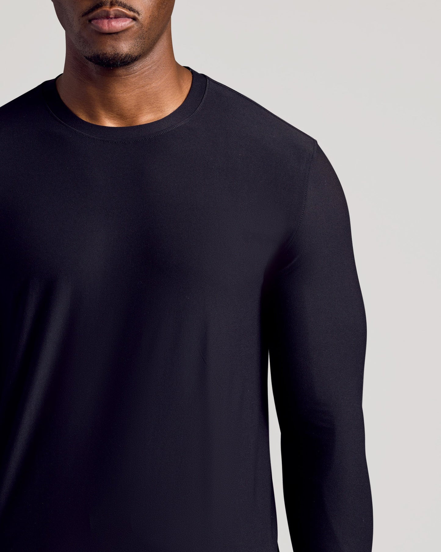 Black Long Sleeve Tall Active Crew