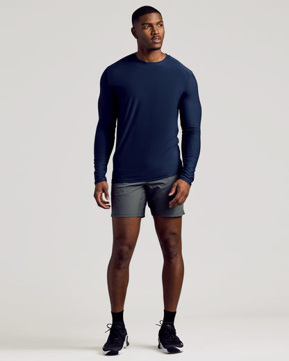 Navy Long Sleeve Tall Active Crew
